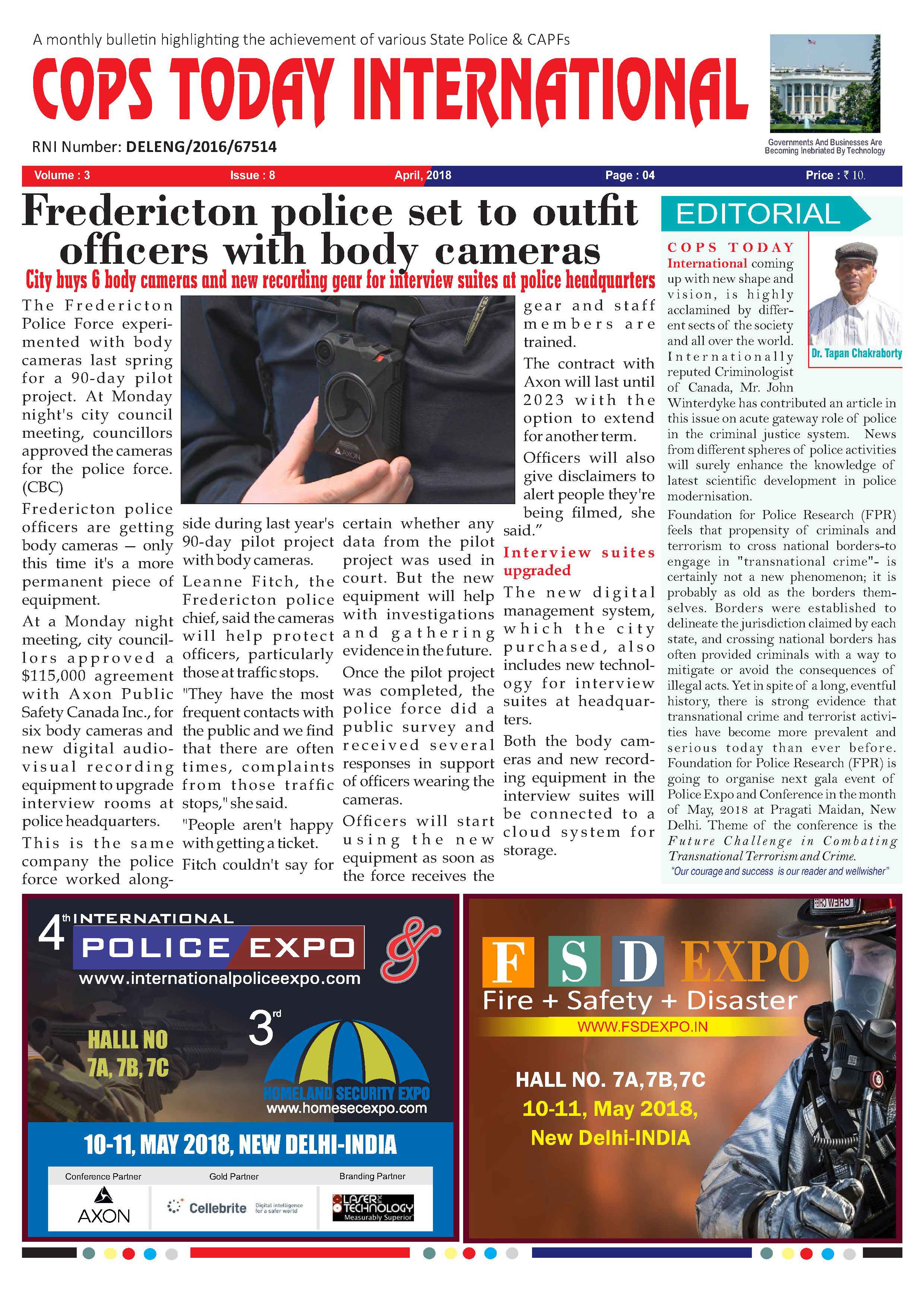 Cops Today News Paper of April 2018