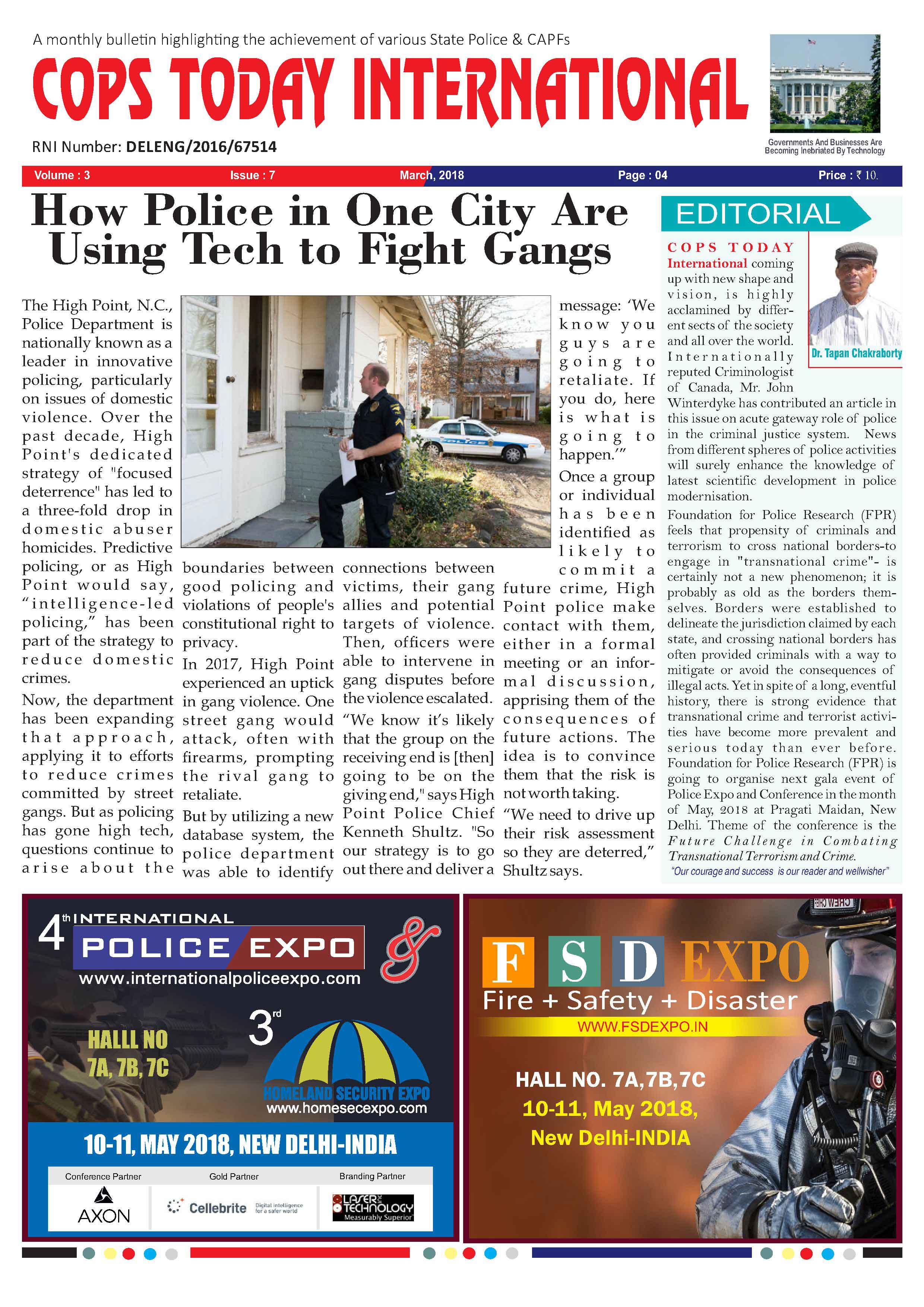 Cops Today News Paper of March 2018
