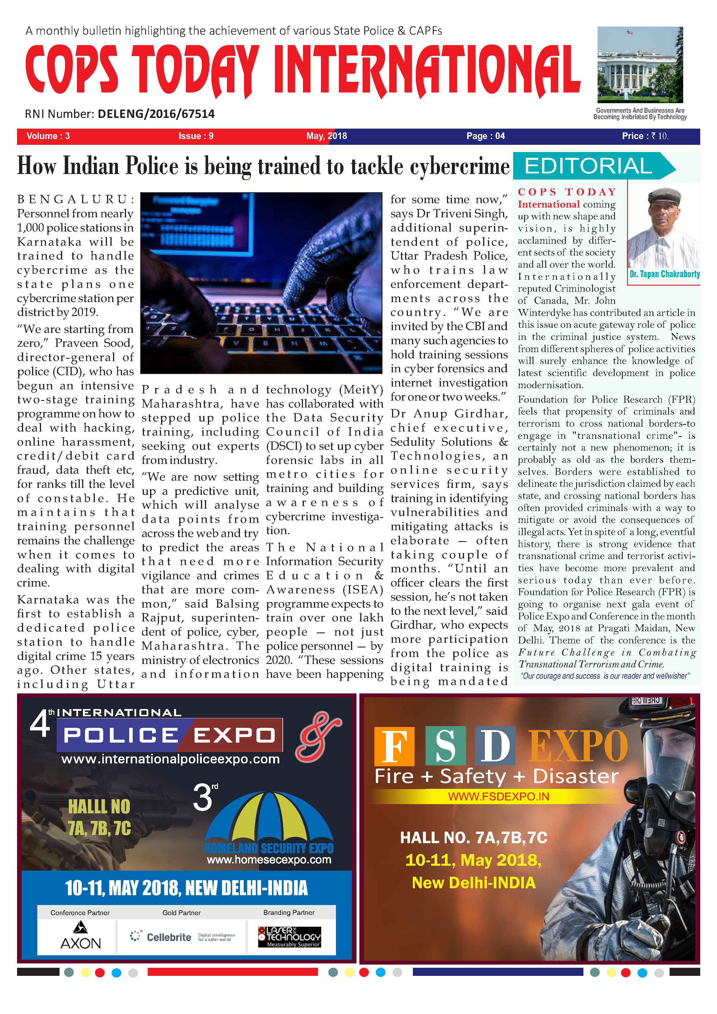 Cops Today News Paper of May 2018
